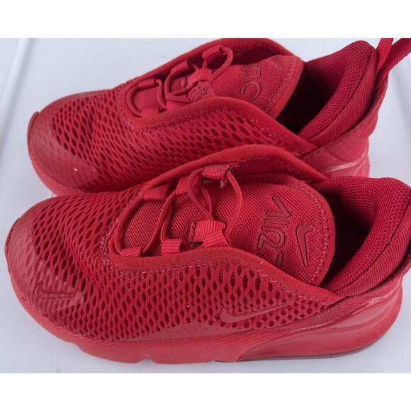 NEW Nike Air Max 270 Boys Size 8c Mismatch Red Running Shoes DM8876-600 - Picture 4 of 9